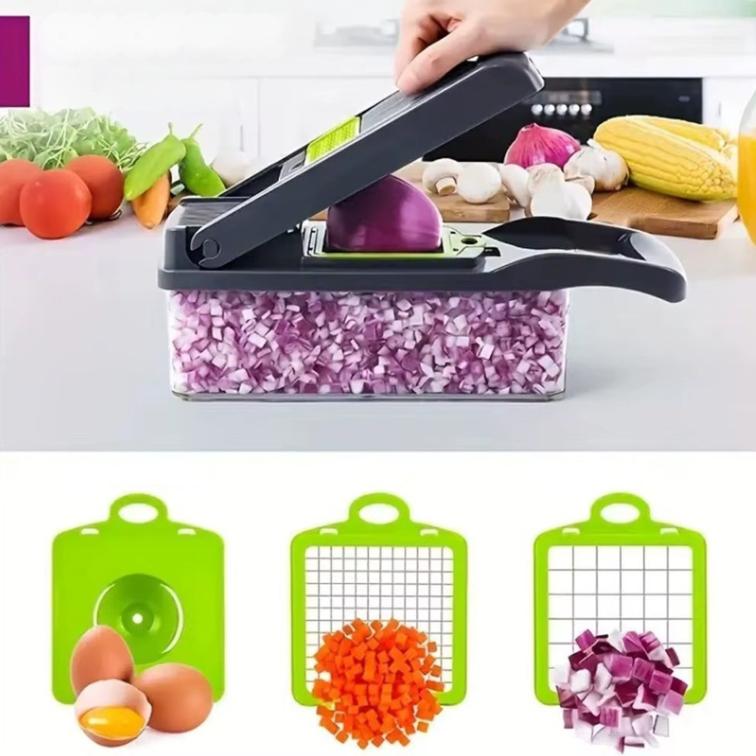 Edith | Mandoline Slicer with Container – Multi-Blade Cheese Grater & Kitchen Gadget - Kitchen Gadget