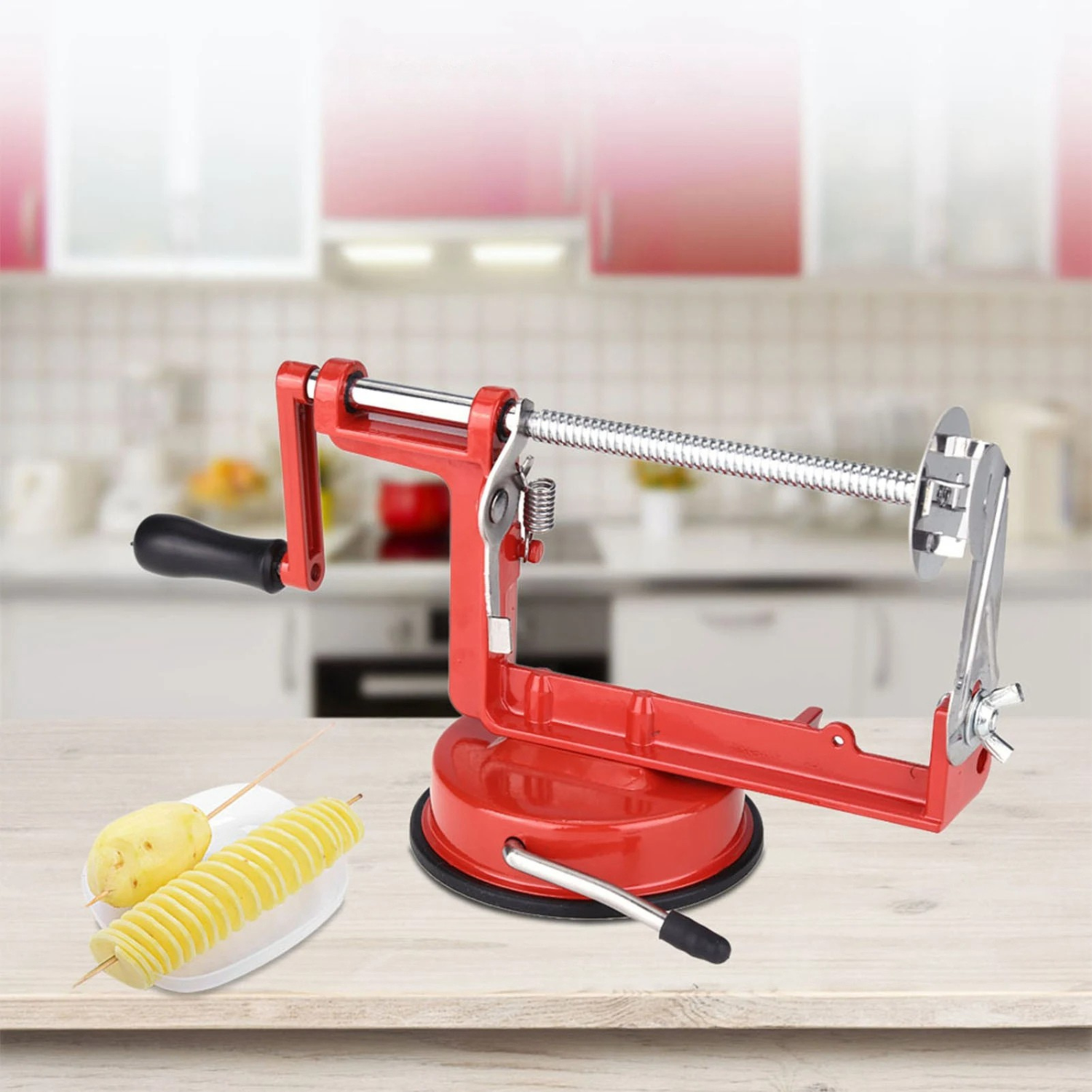 Zack | Manual Spiral Potato Cutter with Suction Base - Slicer
