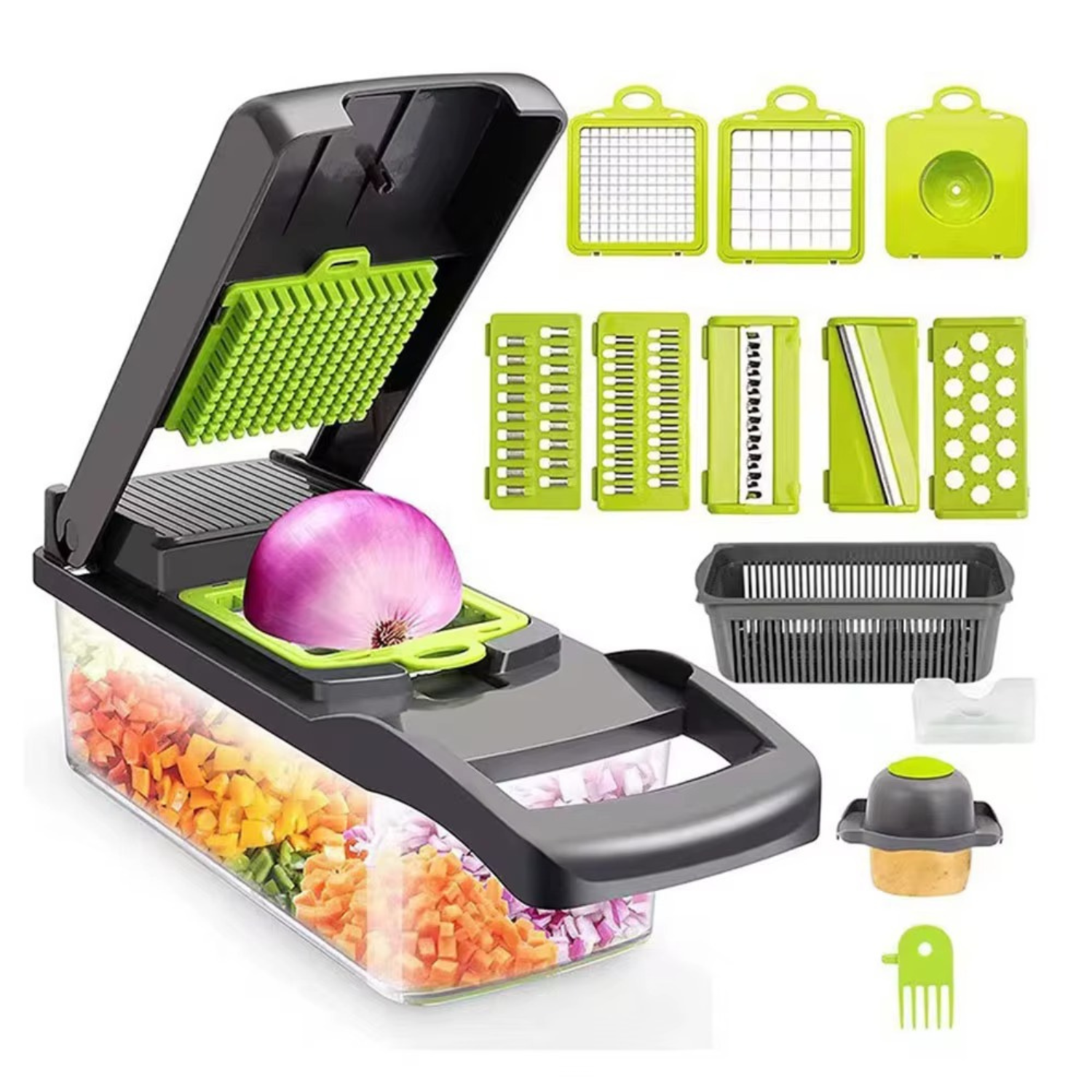 Edith | Mandoline Slicer with Container – Multi-Blade Cheese Grater & Kitchen Gadget - Kitchen Gadget