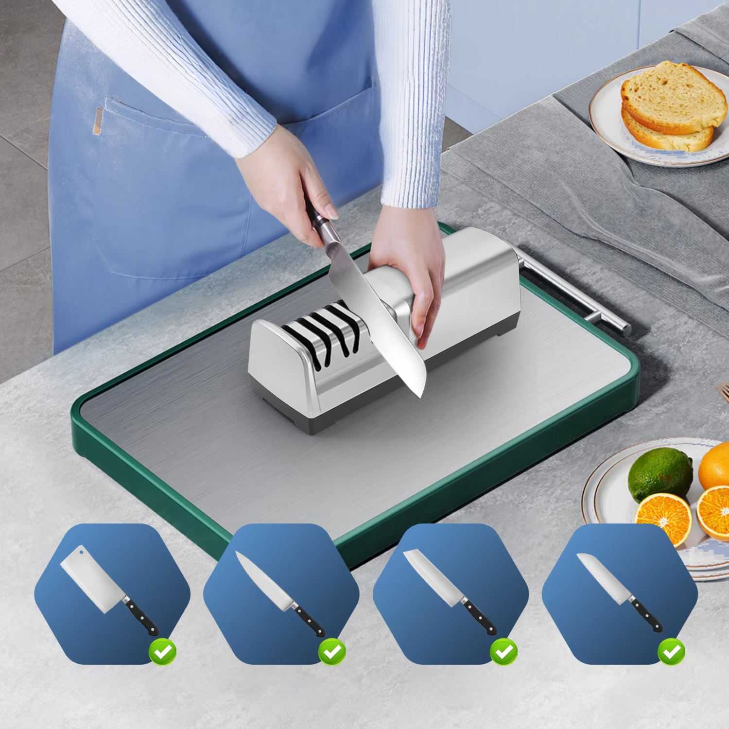 Leo | Electric Knife Sharpener with Diamond Abrasives - Sharpener
